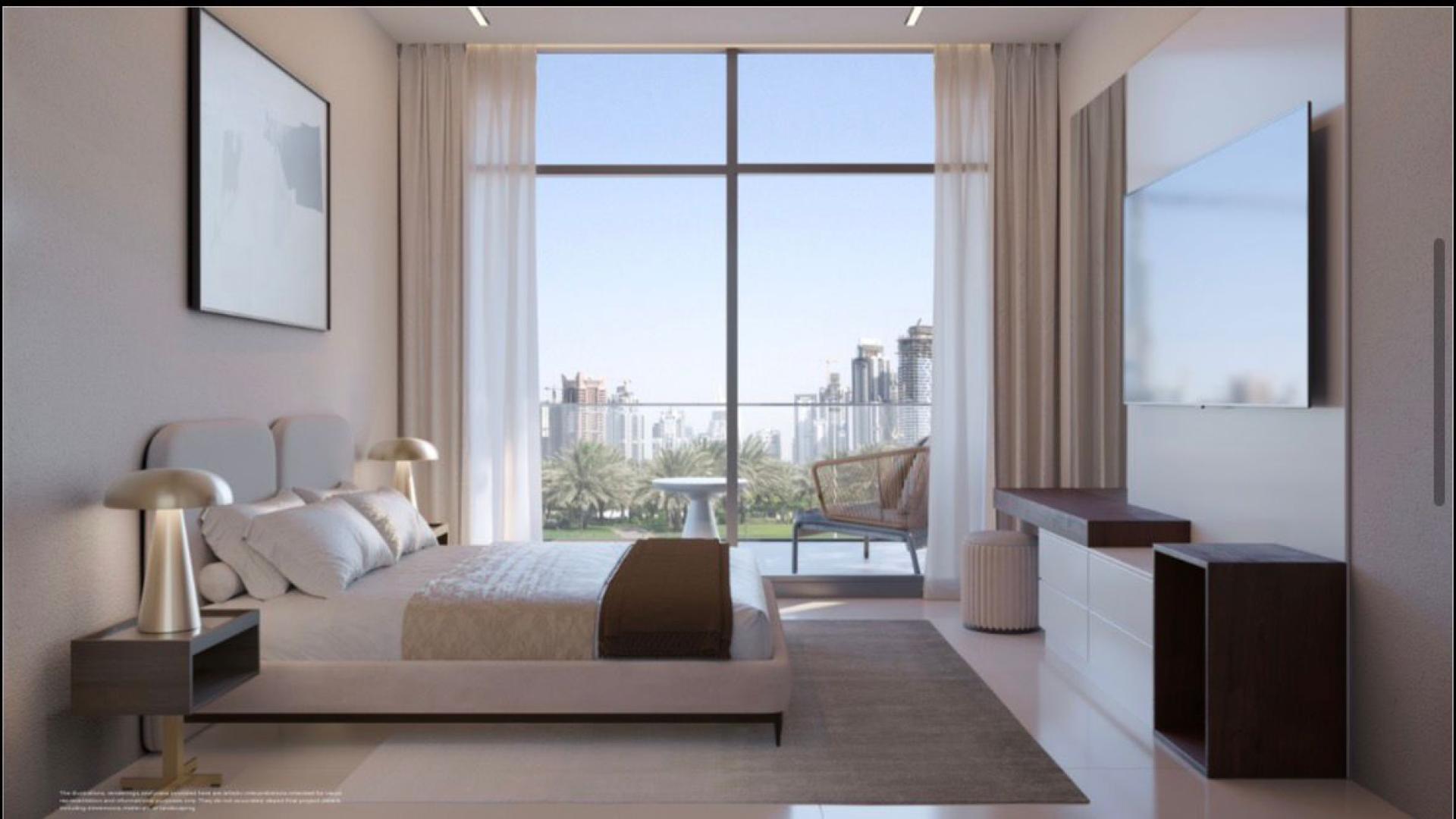 Modern open-plan kitchen and living area in Skyhills Residences, Dubai Science Park apartment