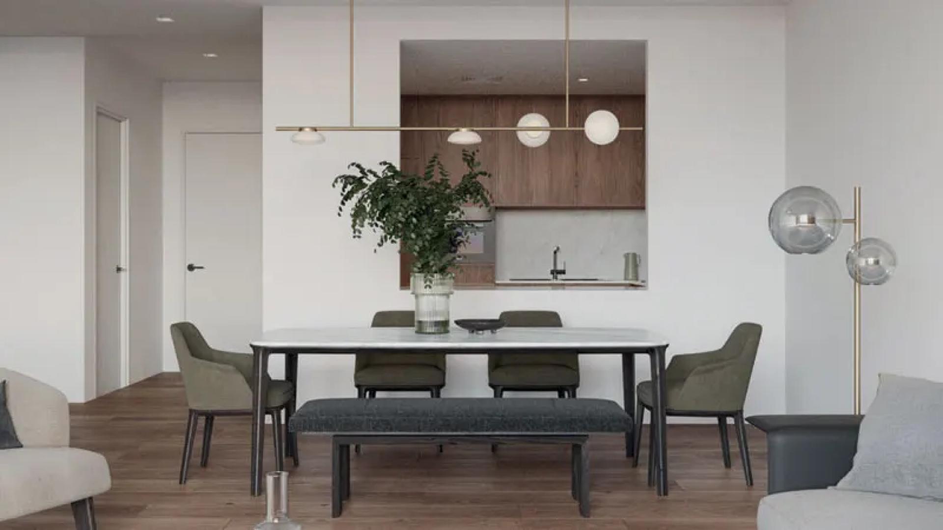 Modern kitchen interior in high-floor 1-bedroom apartment, Dubai Hills Estate, 399 Hills Park