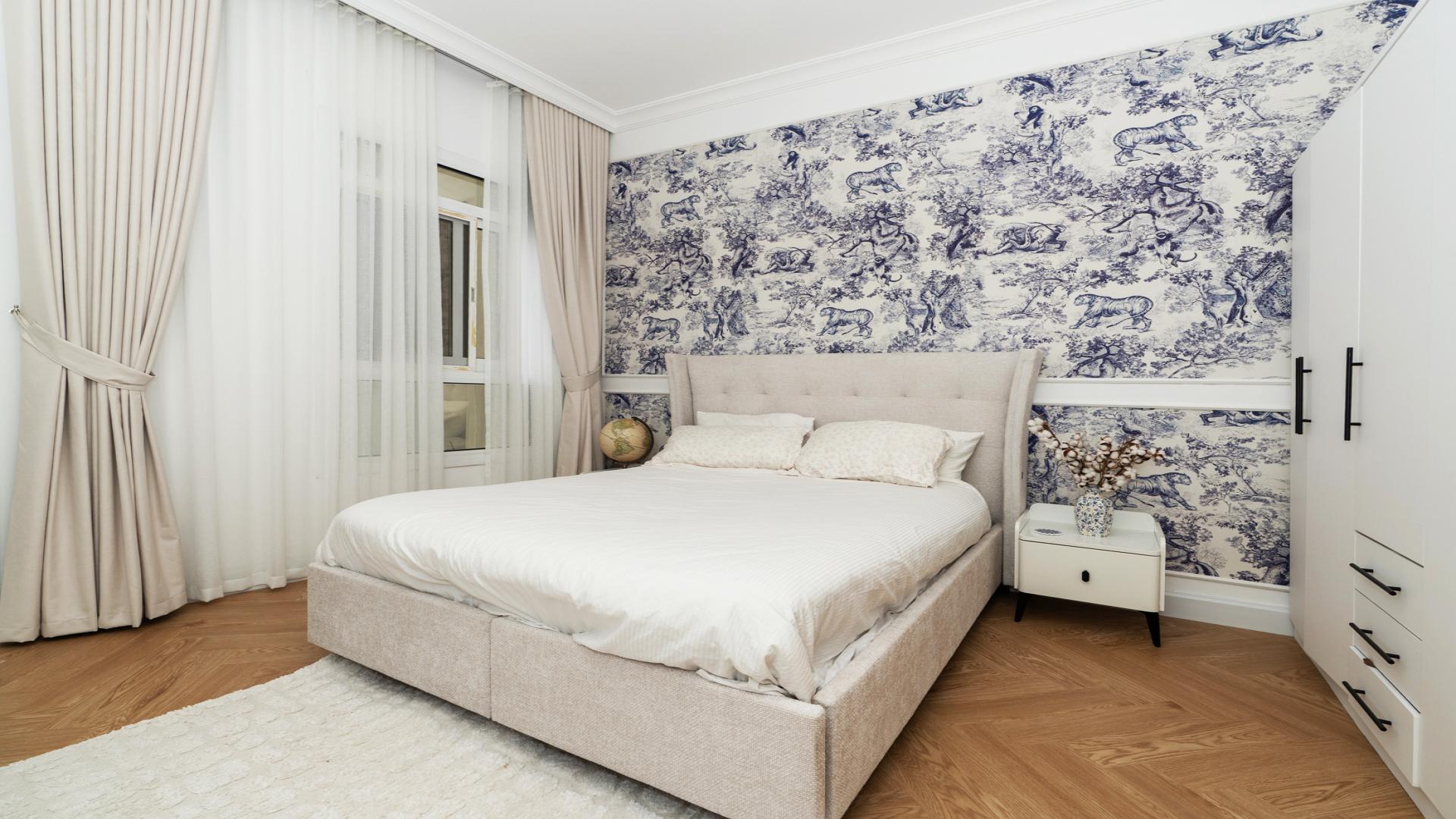 Modern living room in fully upgraded Al Barsha South apartment, Syann Park 1, for sale