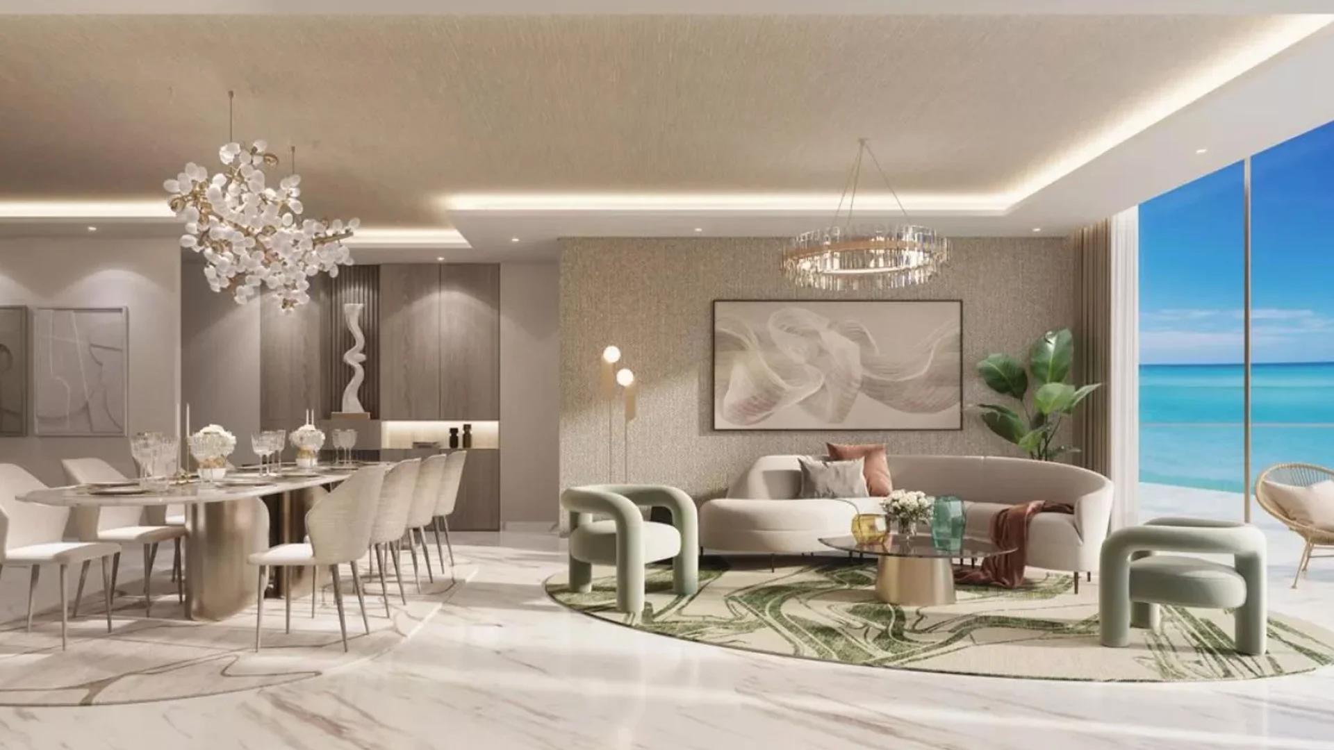 Sea-facing luxury apartment complex with pool, beach access at Sora Beach Residences, Ras Al Khaimah