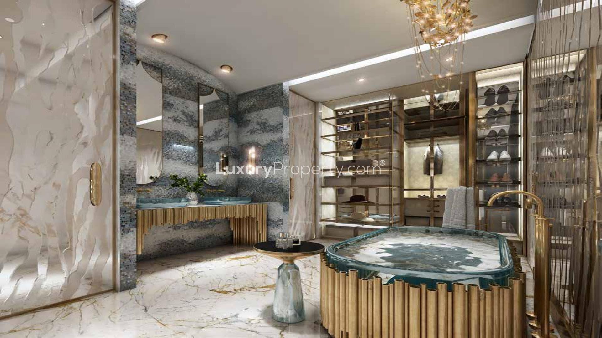 Luxurious Damac Bay apartment towers in Dubai Harbour with waterfront views for sale