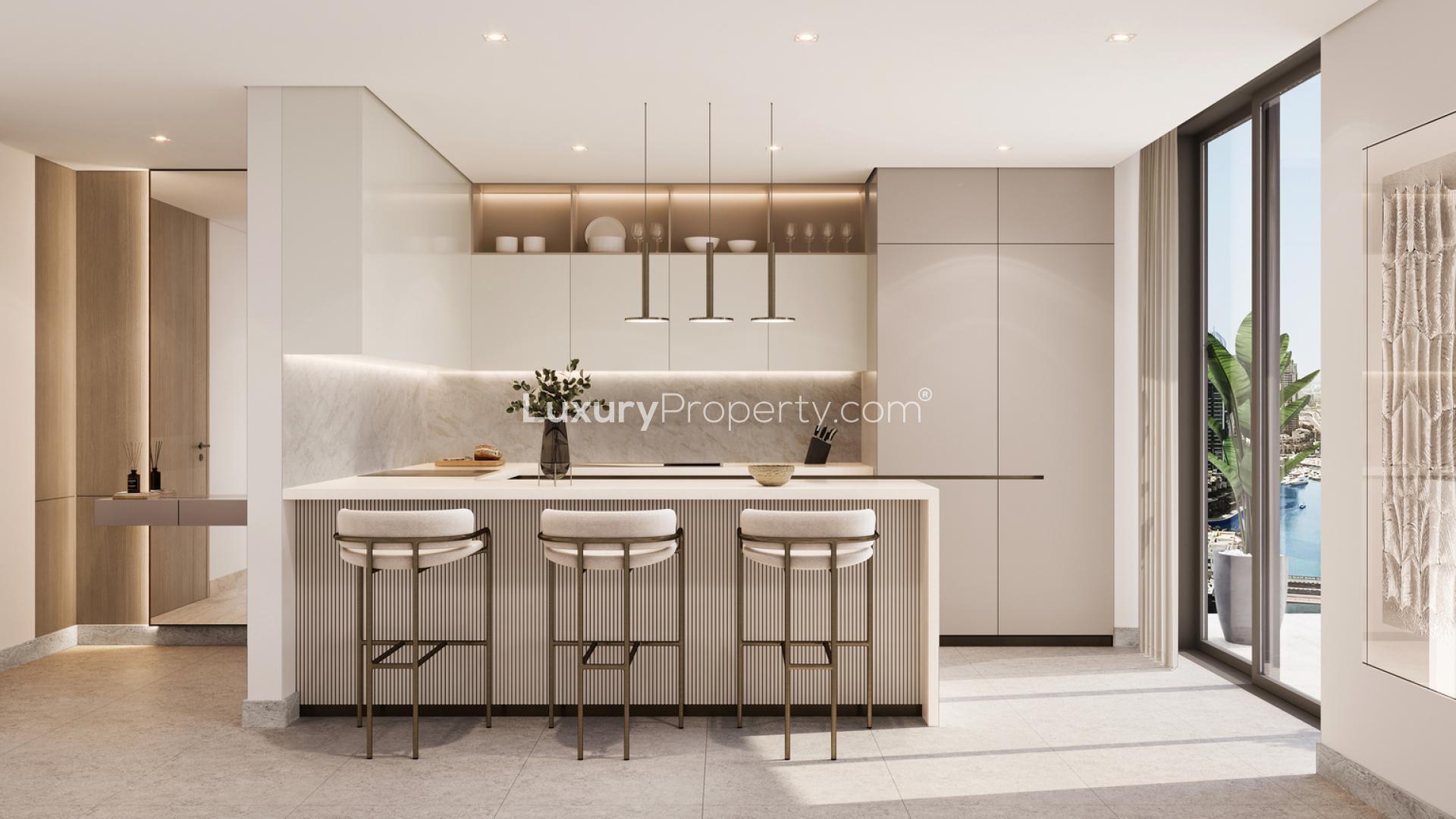 1-bedroom apartment interior with marina views at LIV Waterside, Dubai Marina