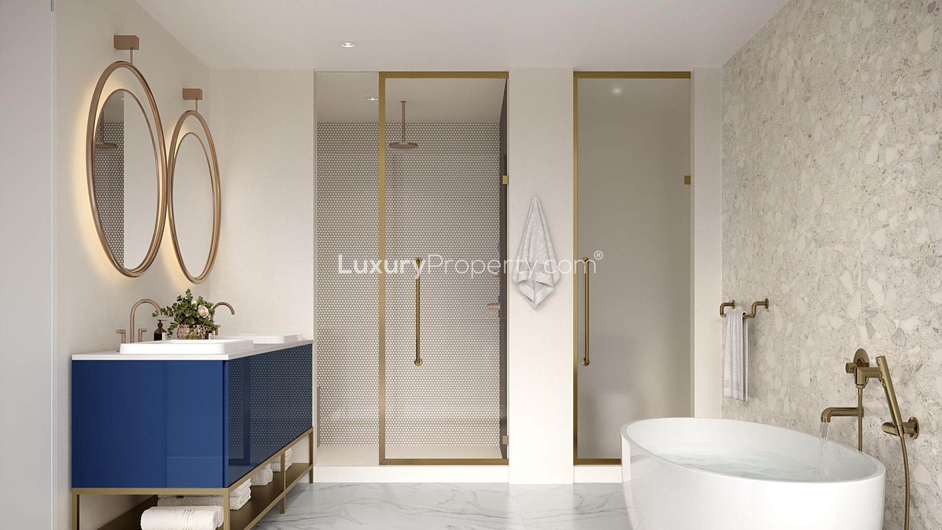 Modern bedroom with ocean view balcony in Miami apartment, Coconut Grove, Florida