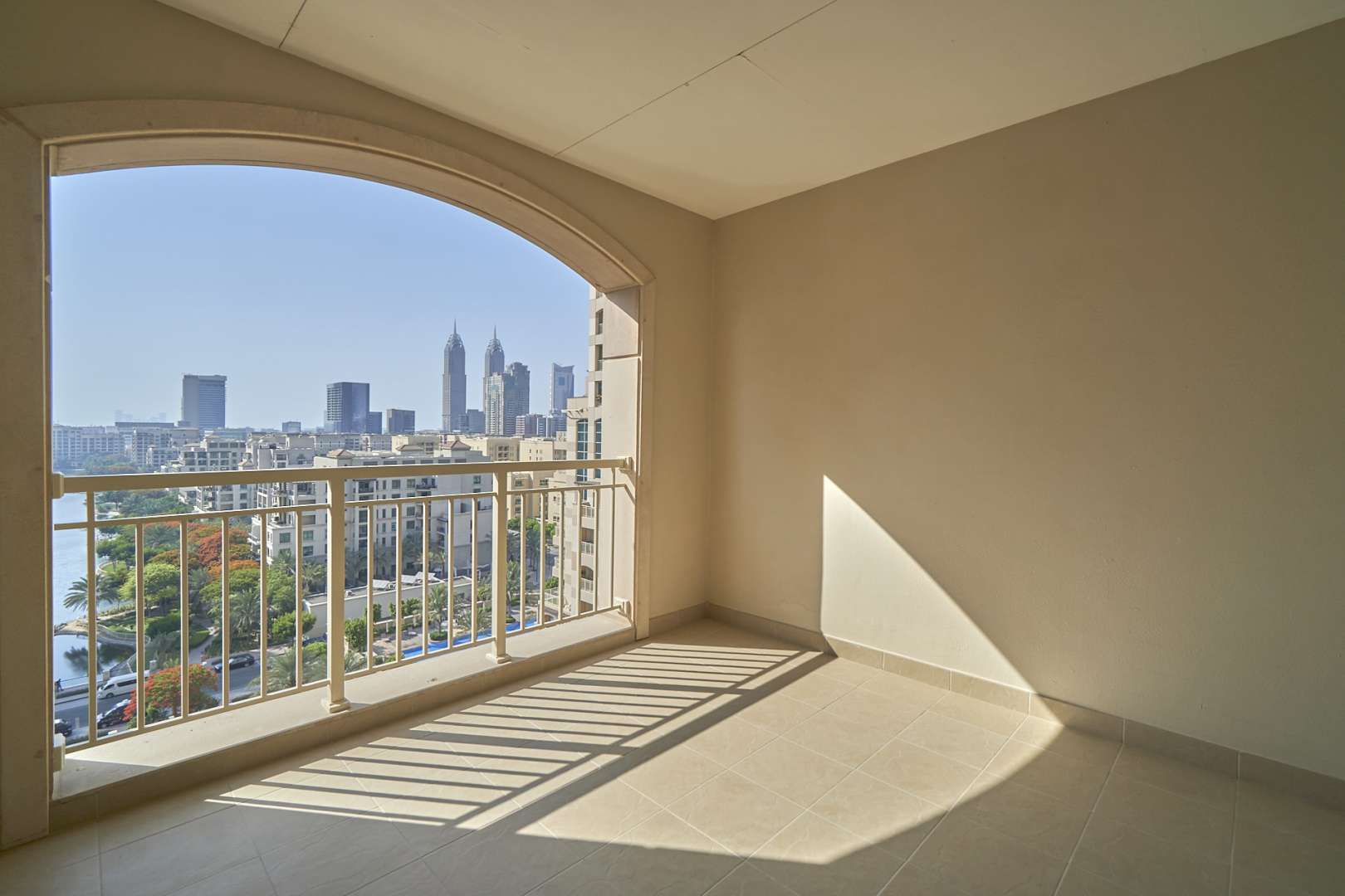 Aerial view of Mosela Tower and surrounding landscape in The Views, Dubai