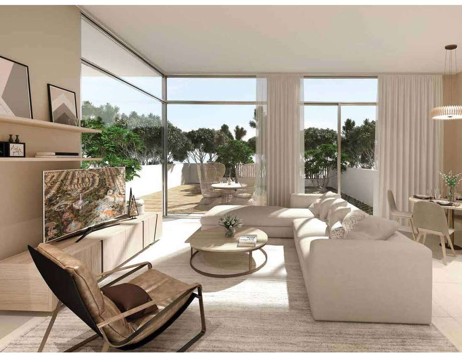 Modern bathroom in 1-bedroom apartment for sale, Mudon Views, Dubai. Elegant fixtures and decor