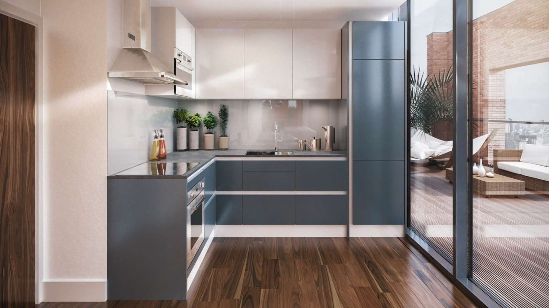 Luxurious lobby of Riverside Apartment at Orchard Wharf, East London for sale