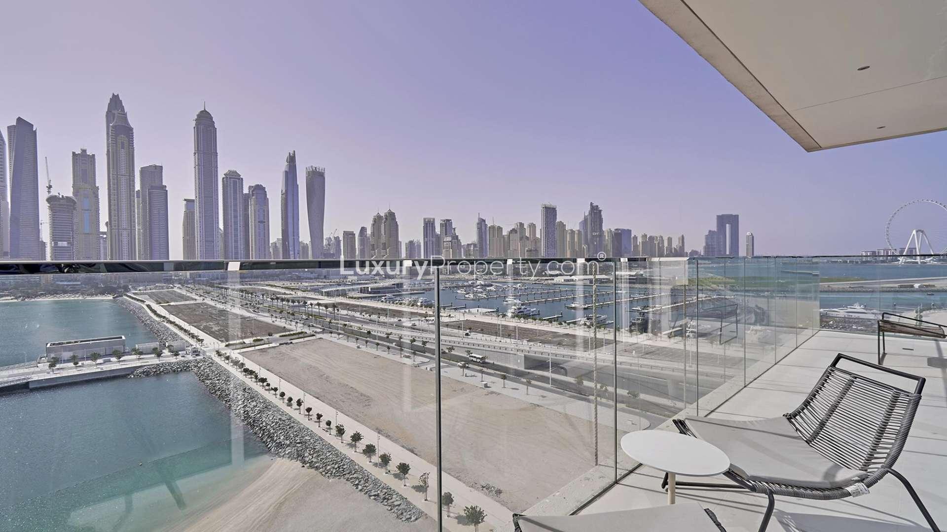 Balcony view from one-bedroom apartment at Palace Beach Residence, Emaar Beachfront, Dubai Harbour