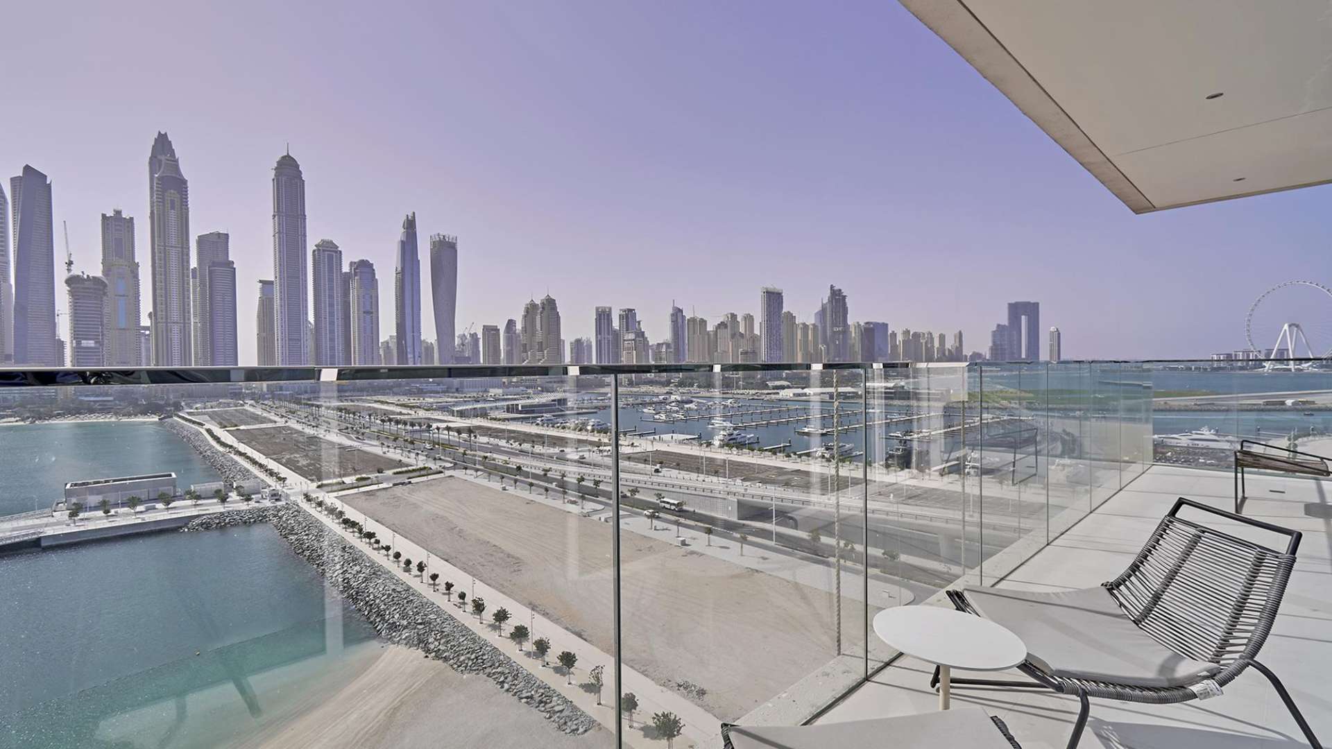 Balcony view from one-bedroom apartment at Palace Beach Residence, Emaar Beachfront, Dubai Harbour