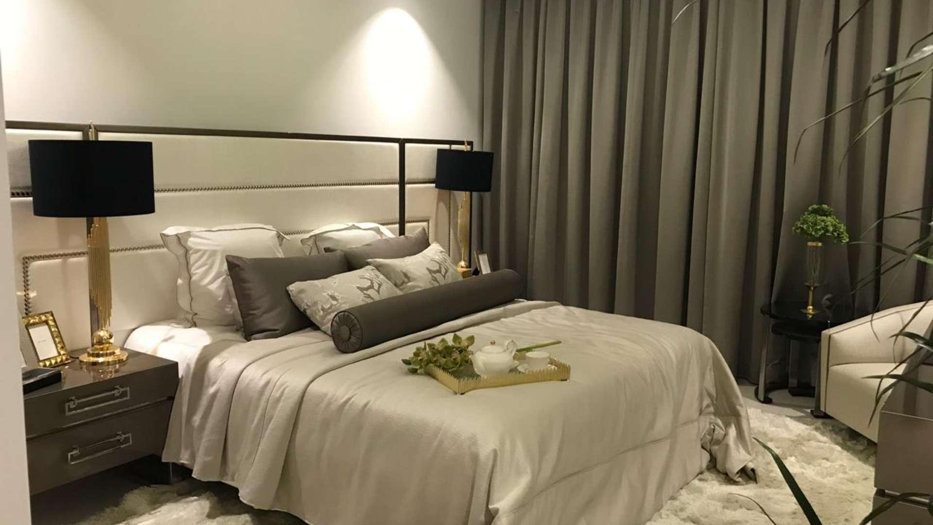 Modern living room in high-floor apartment, Paramount Tower, Business Bay, Dubai