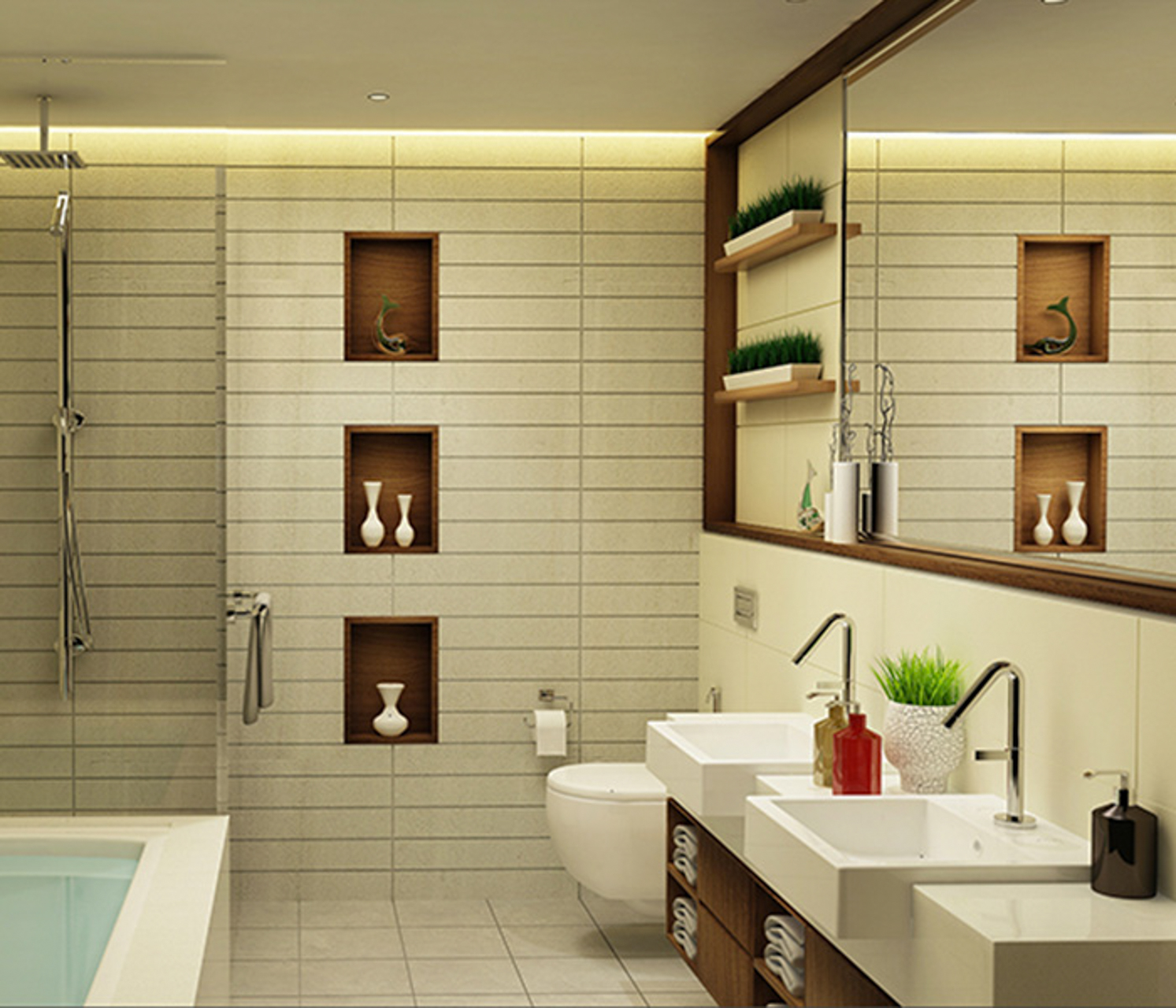 Modern kitchen in 1-bedroom apartment, Park Gate Residences, Zabeel District, Al Kifaf, for sale