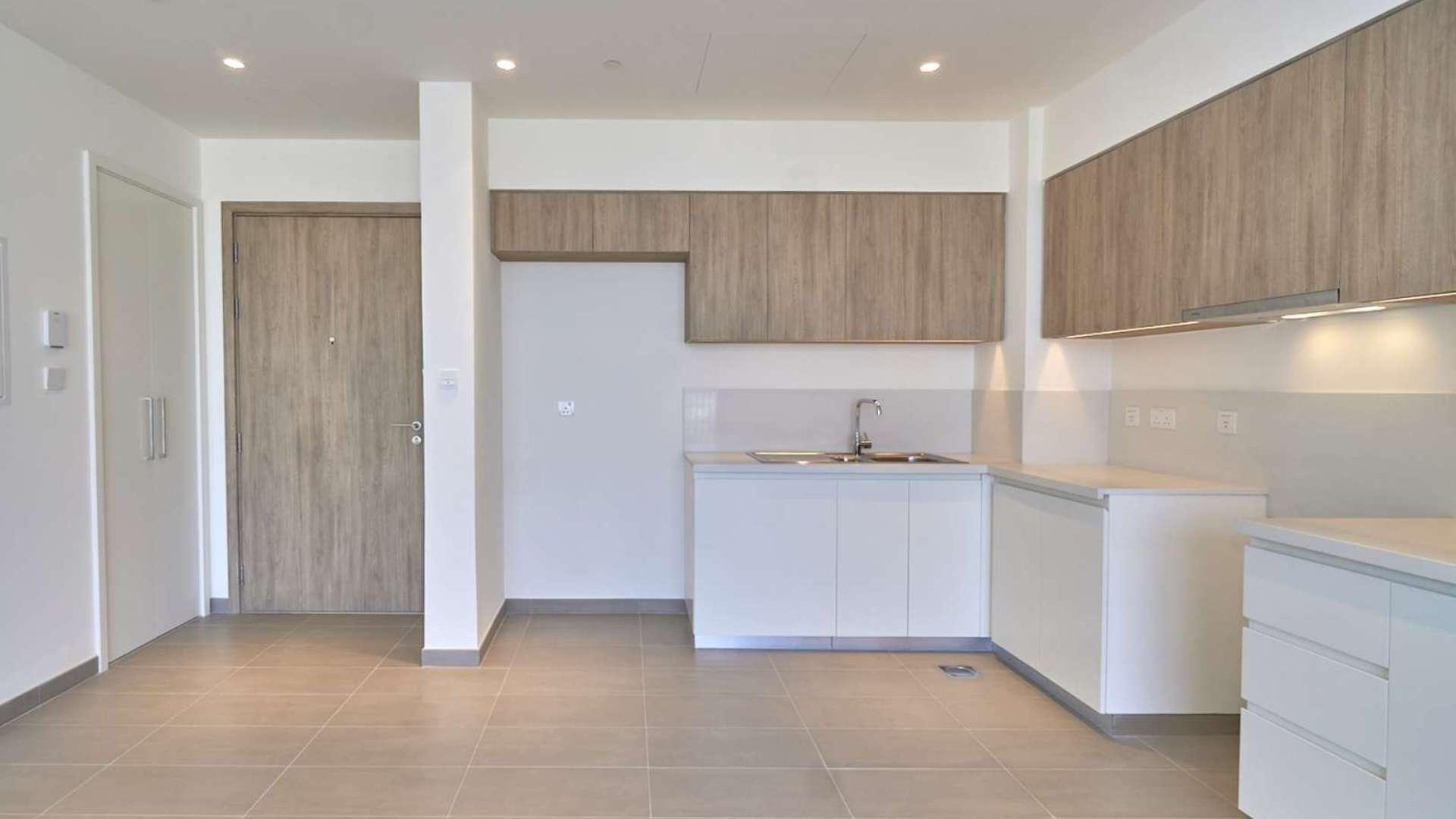 Brand new 1-bedroom apartment interior in Park Ridge, Dubai Hills Estate, open-plan layout