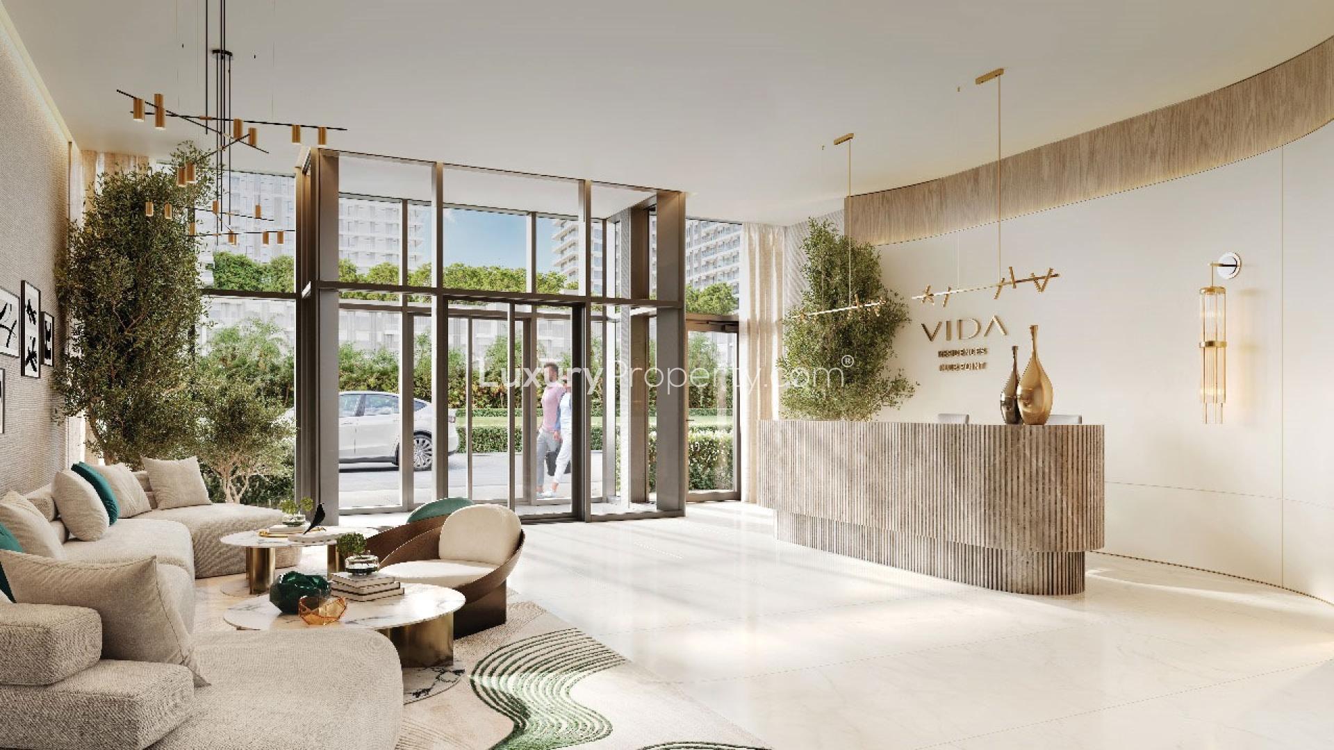 Exterior view of Vida Residences Club Point apartment in Dubai Hills Estate