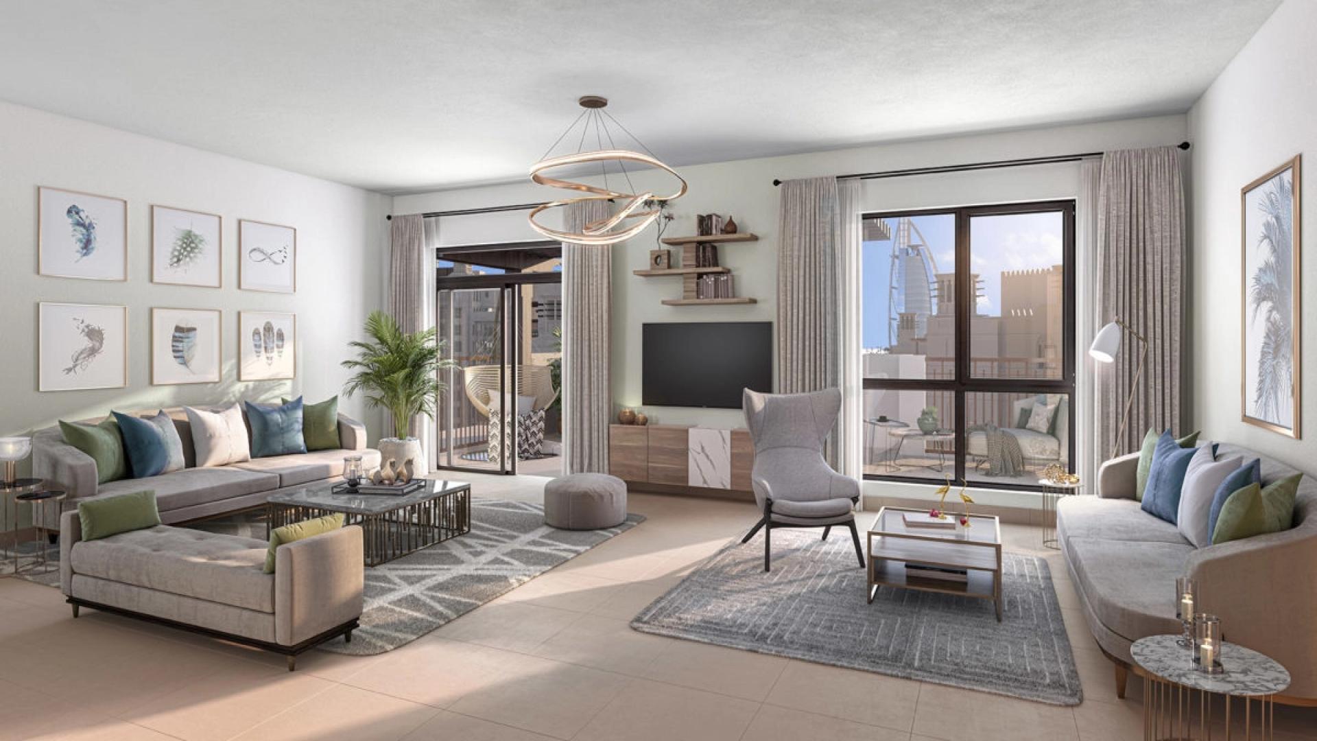 Spacious living area in 1-bedroom apartment, Al Jazi 2, Madinat Jumeirah Living, for sale