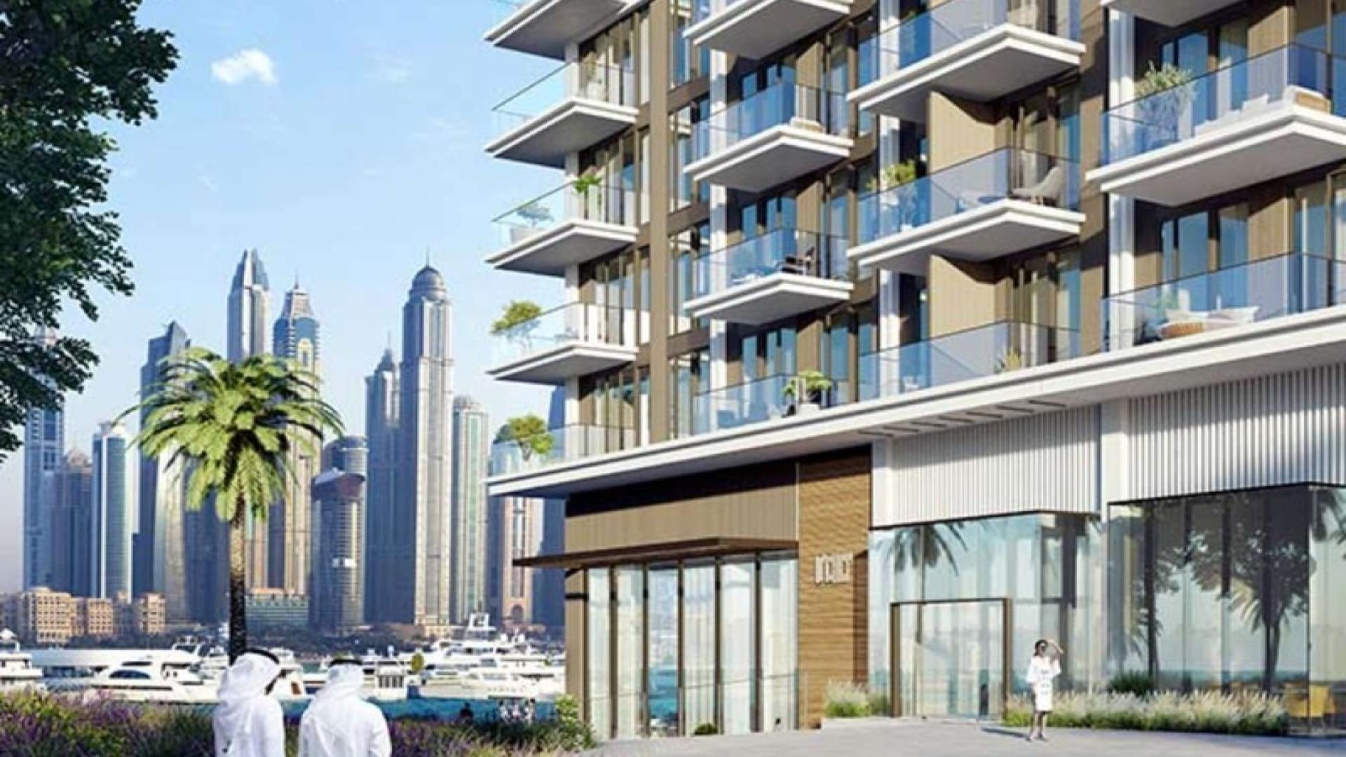 Emaar Beachfront apartment balcony with full sea view, Dubai Harbour, LP42171 for sale