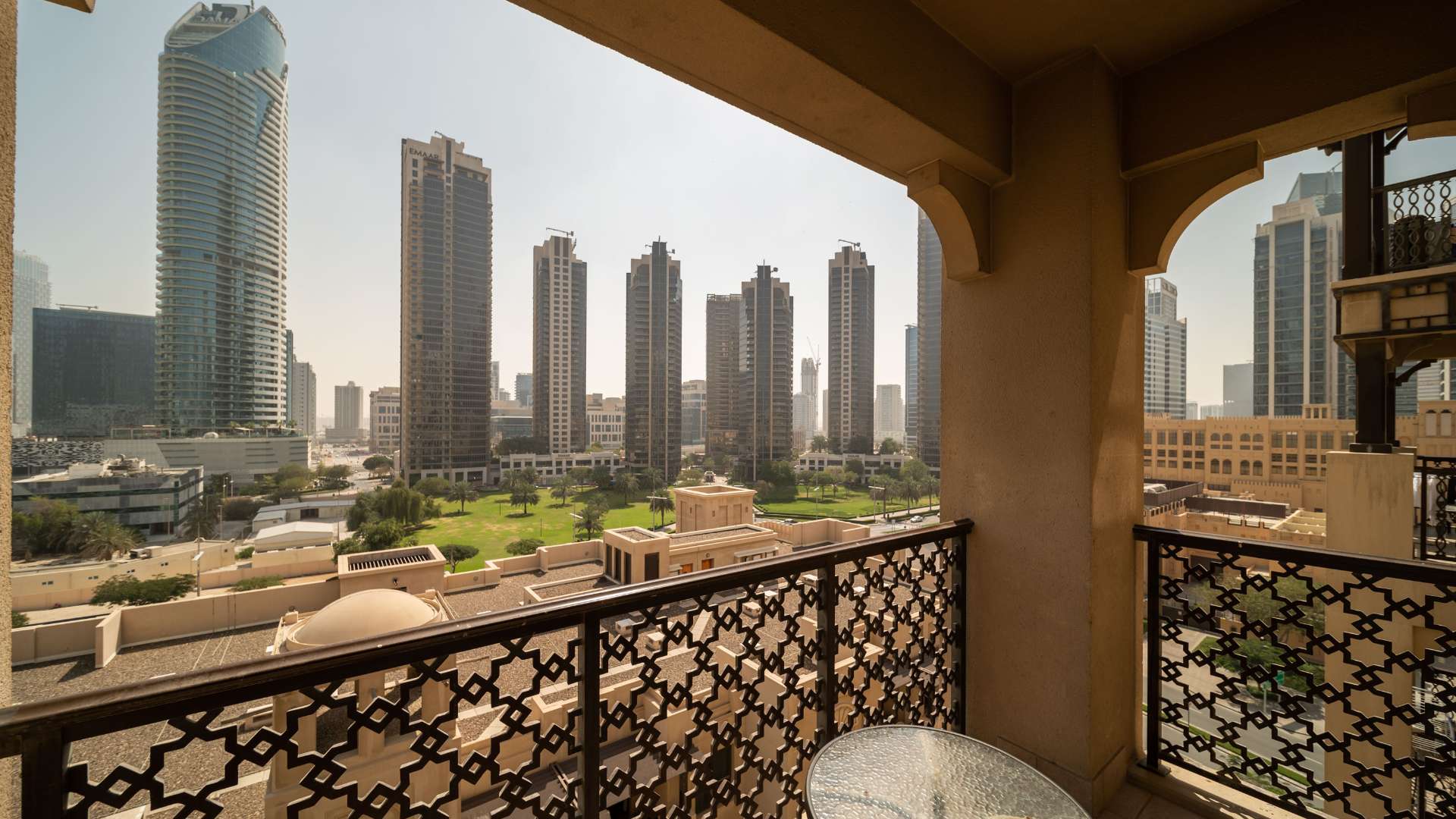 Spacious Reehan apartment living area with modern decor, Old Town view, available for rent