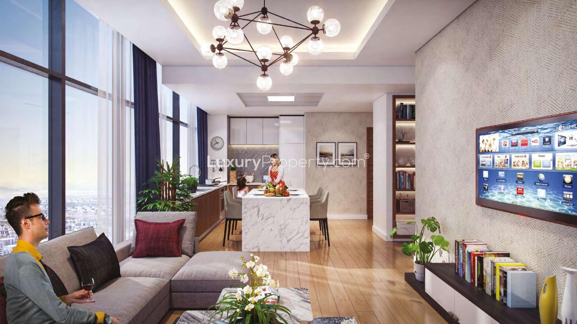 Modern bathroom in Azizi Riviera 26 apartment, featuring sleek fixtures and elegant design