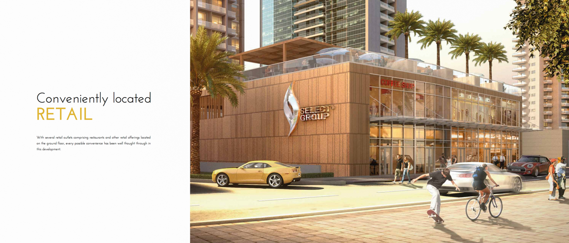 Modern interior of Studio One waterfront apartment in Dubai Marina, featuring bedroom and kitchen