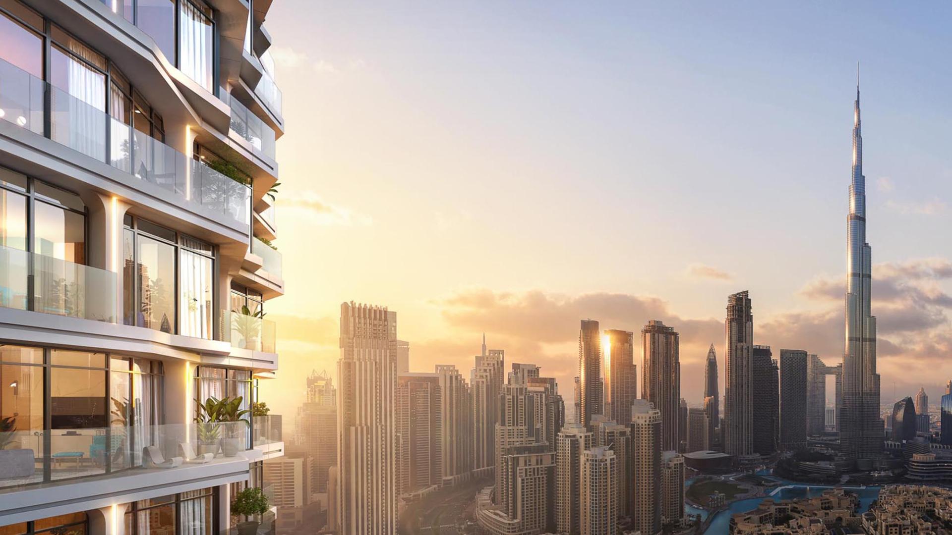 High-rise apartment building in Downtown Dubai, W Residences, with modern architecture for sale