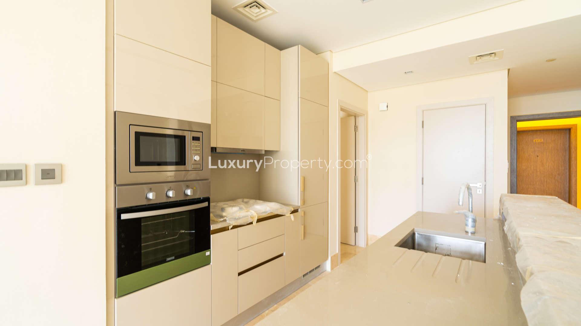 Modern apartment building with pool at The 8 Residences, Palm Jumeirah, Dubai