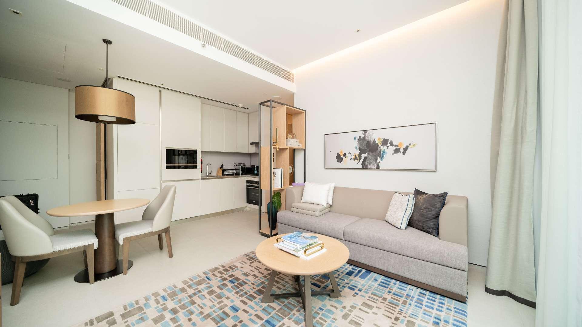 Aerial view of Marina skyline from luxury serviced apartment in Jumeirah Beach Residence