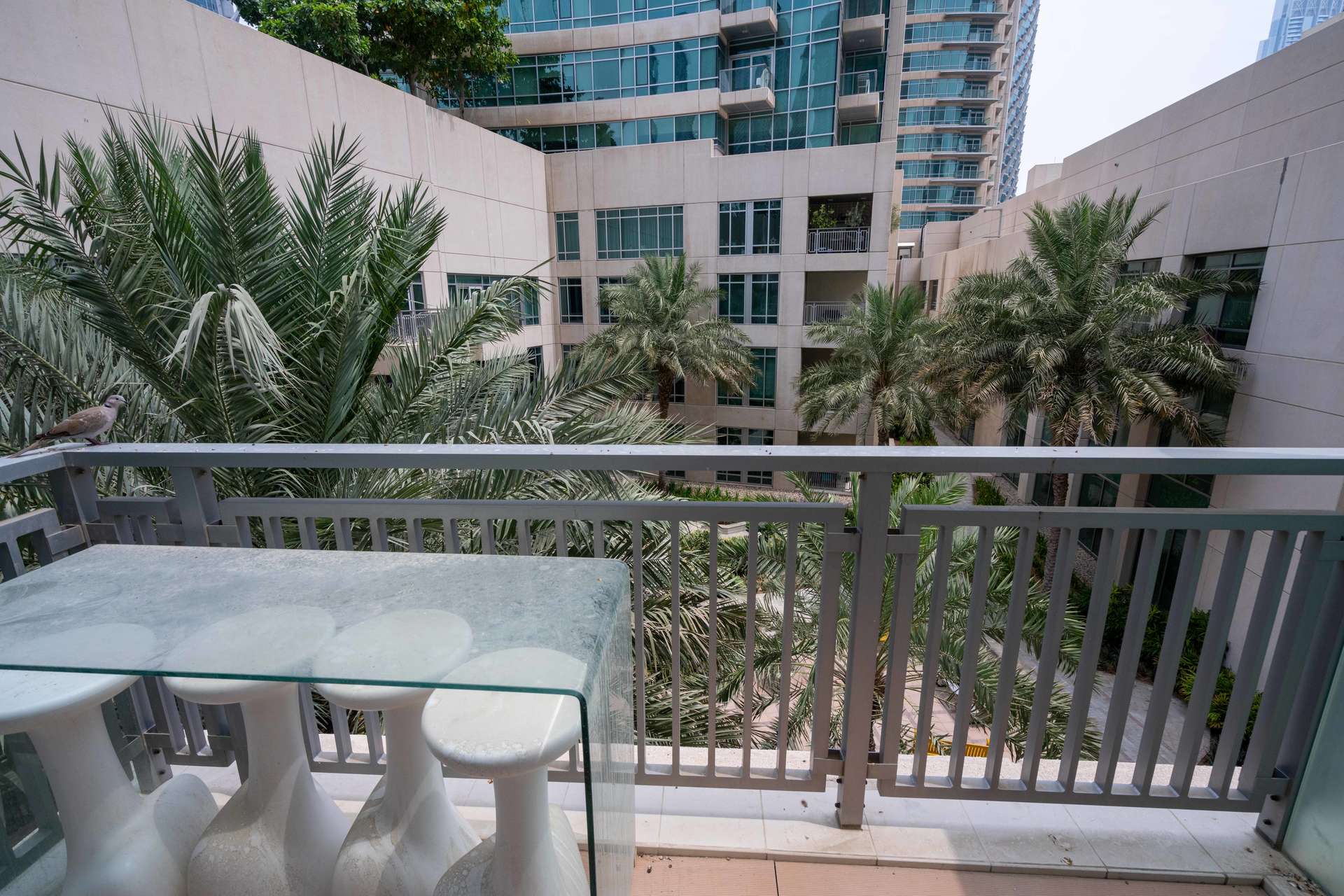 Stylish living room in 1-bedroom duplex, The Lofts, Downtown Dubai, with modern decor