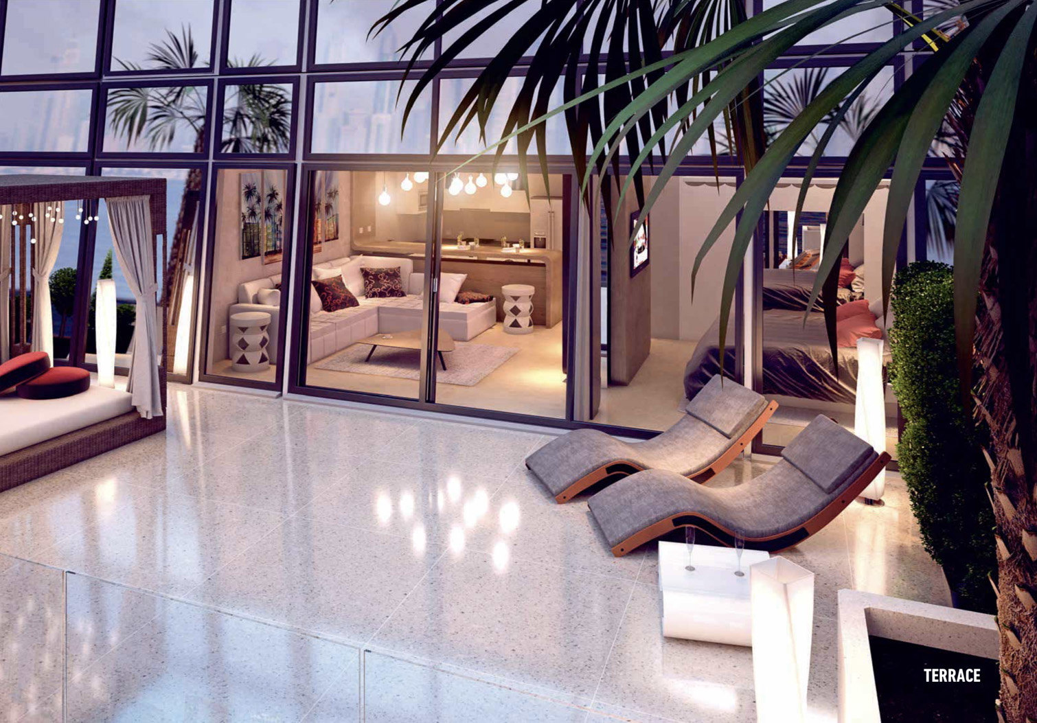 Rooftop pool at The Pad, Business Bay, with stunning skyline views, Dubai apartment