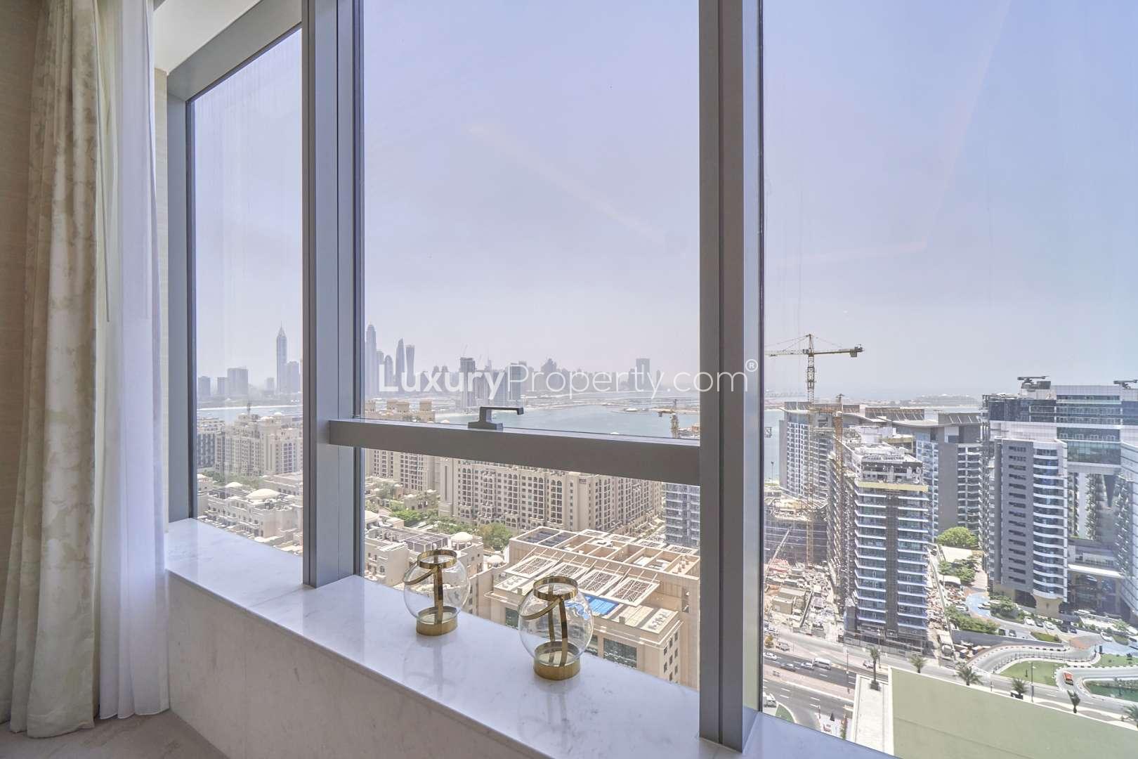 Modern kitchen in serviced apartment at The Palm Tower, Palm Jumeirah, near Nakheel Mall