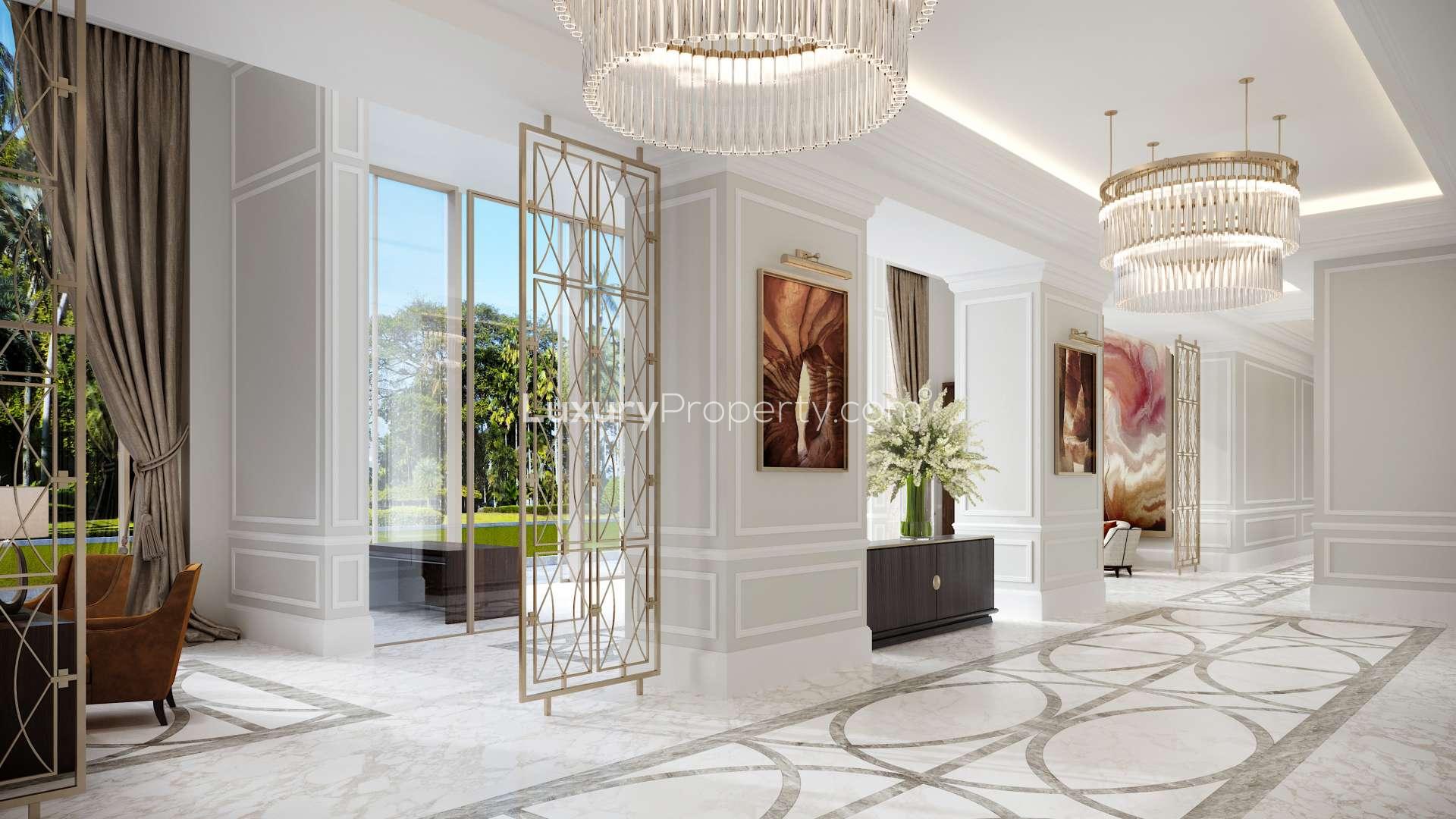 Luxury apartments at The Ritz-Carlton, Amman, Jordan, exterior view at sunset