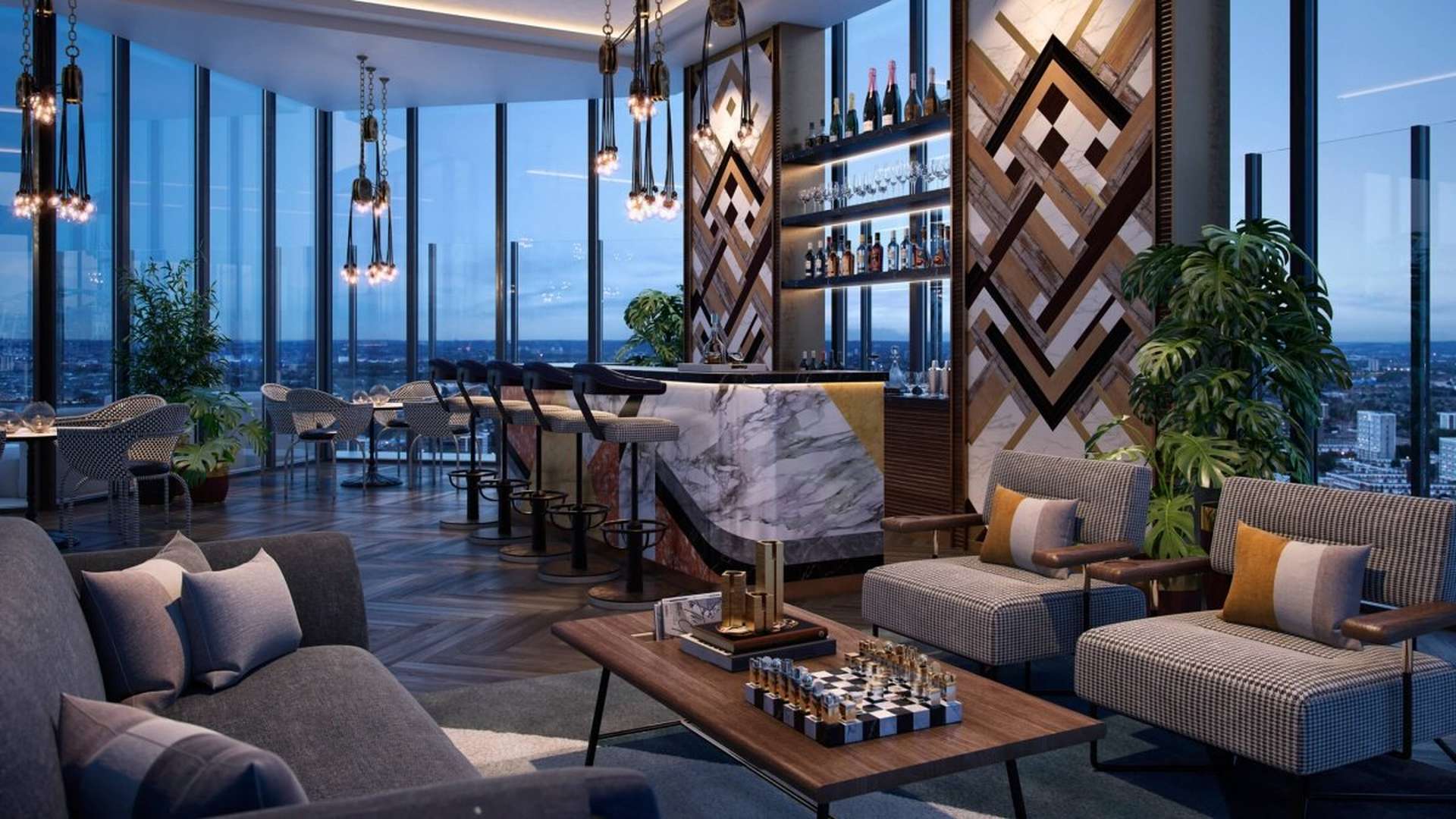 Modern bathroom in 1-bedroom apartment, The Stage, Shoreditch, London, featuring sleek design elements