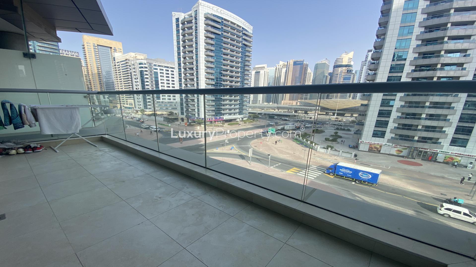Stylish living room in 1-bedroom apartment for sale, Trident Bayside, Dubai Marina