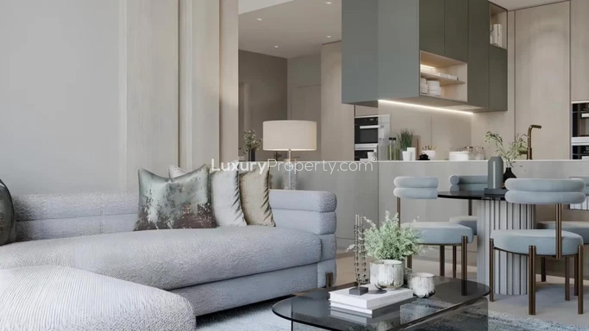 Modern kitchen in stylish furnished apartment for sale in Arjan, Elevate by Prescott