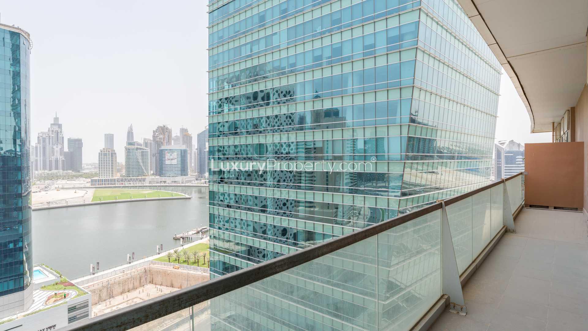 Ultra modern bedroom with stylish decor in Ubora Tower apartment for sale