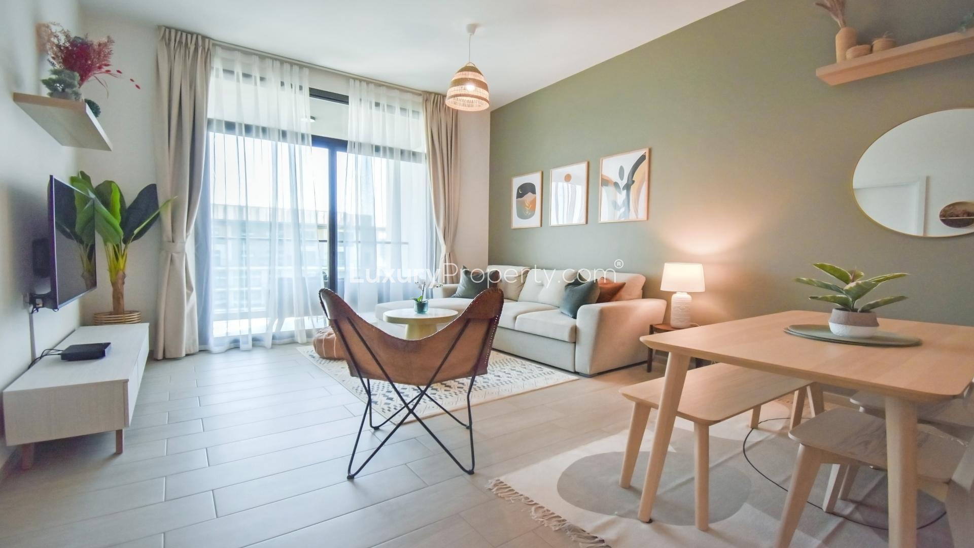 Balcony view from furnished apartment in Wilton Terraces 2, Mohammed Bin Rashid City