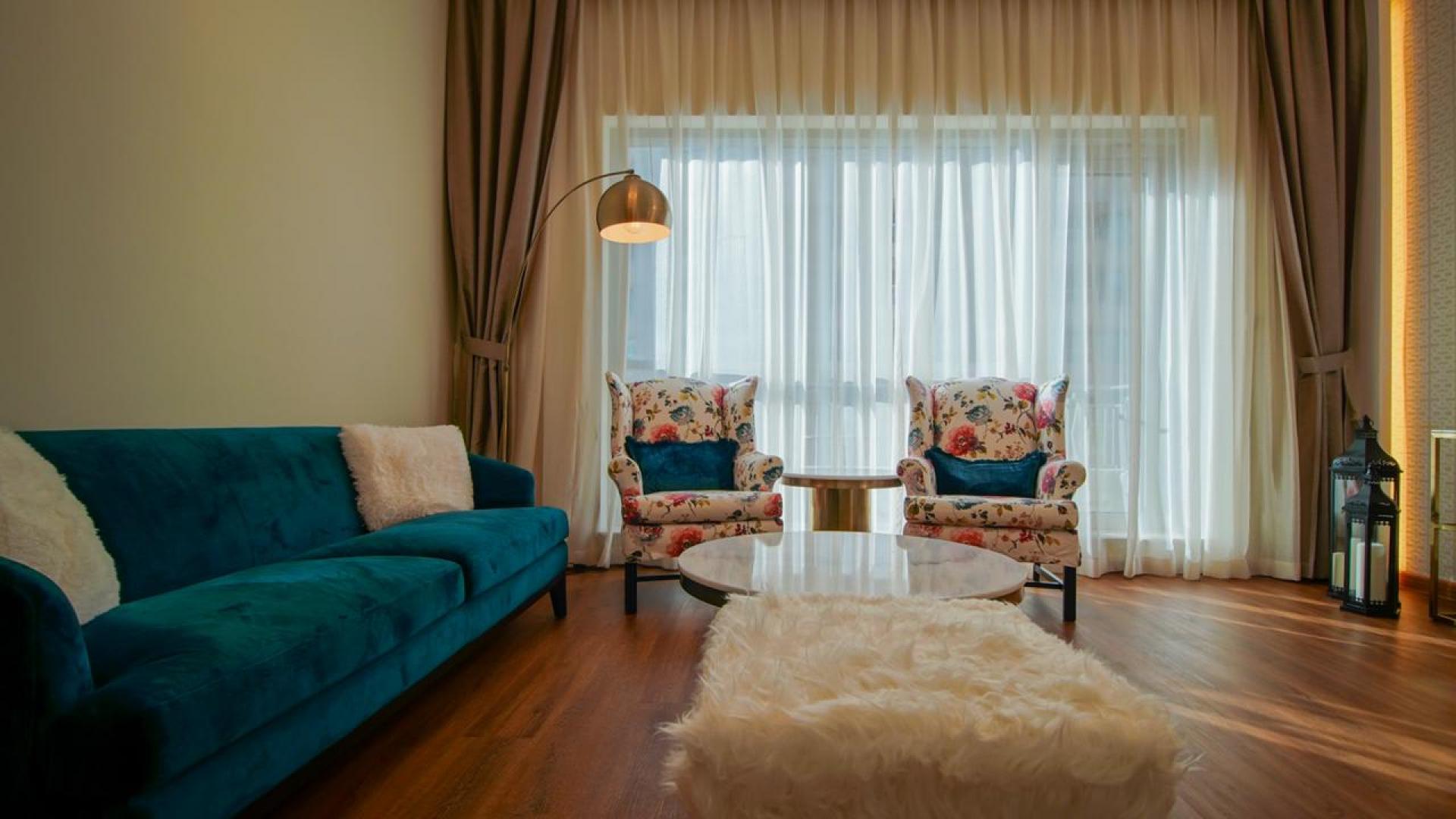 Luxurious bedroom in Boulevard Central Towers, Downtown Dubai apartment for rent, featuring elegant decor