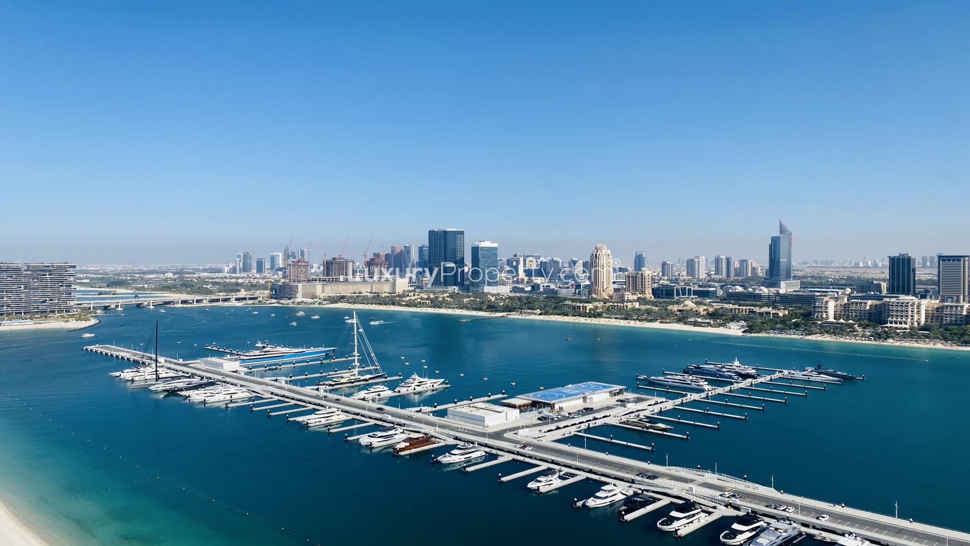 Brand new furnished living room in 1-bedroom apartment, Emaar Beachfront, Dubai Harbour