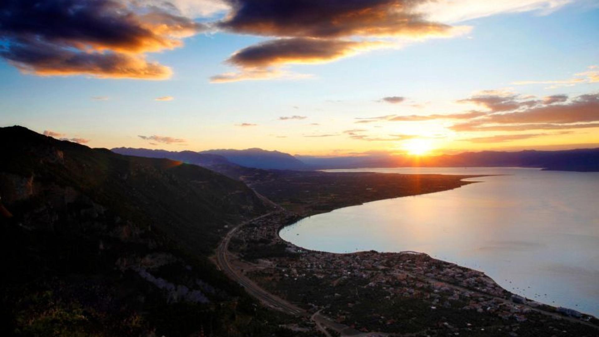 Aerial view of coastal land for sale in Kamena Vourla, Greece, near the sea