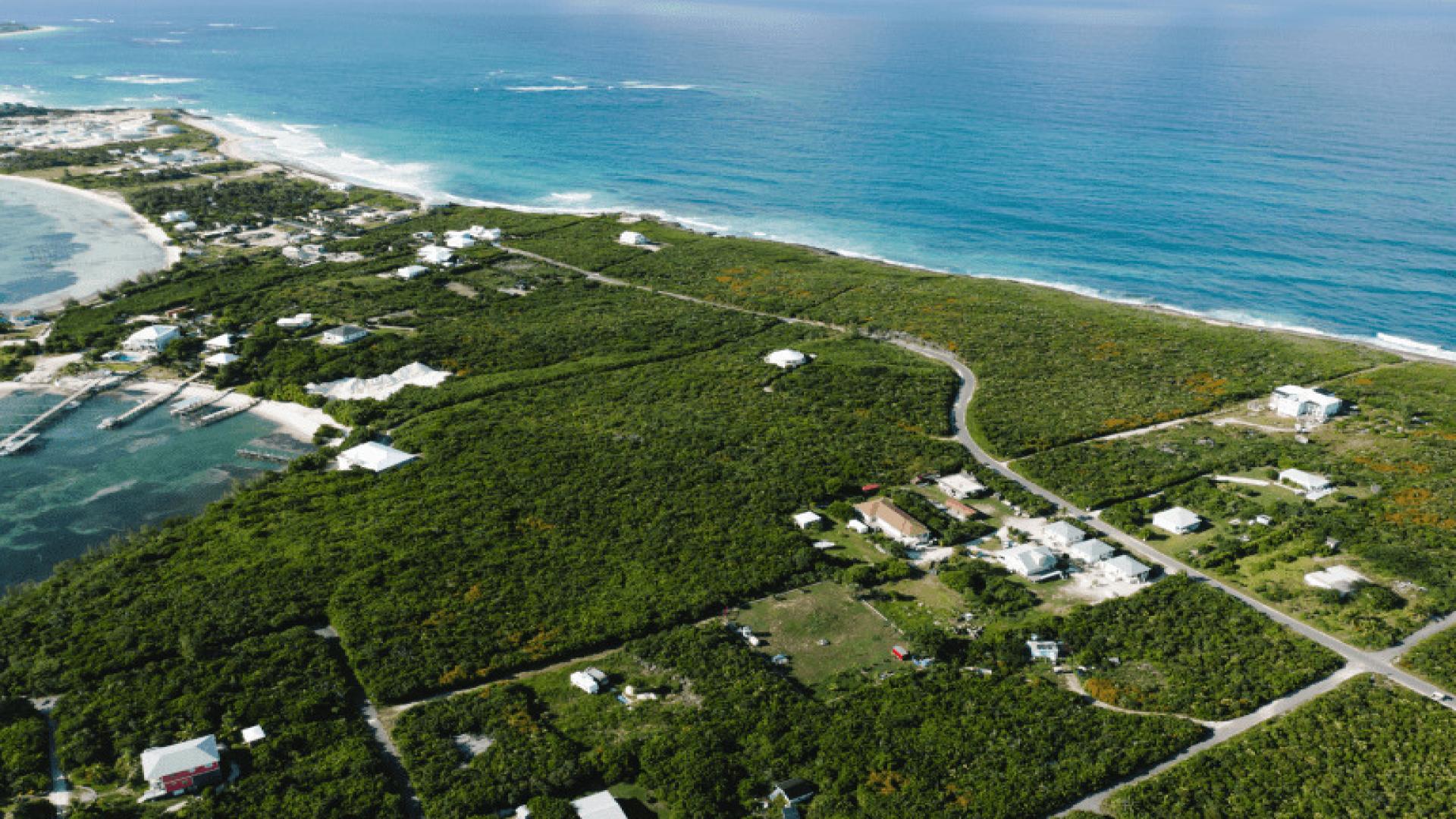 Aerial view of land for sale near Baker's Bay, Abaco Islands, Bahamas