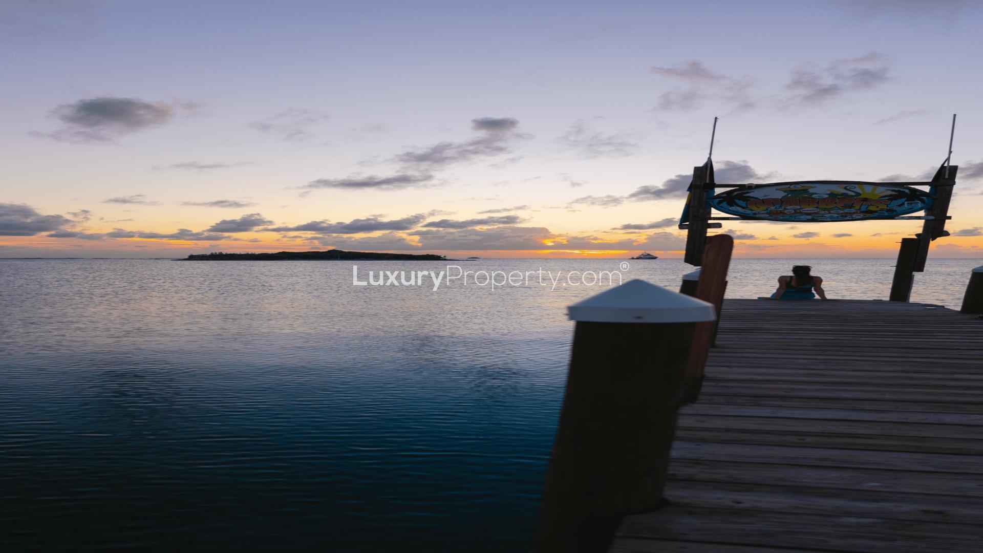 Aerial view of 3-acre cay for sale in Bakers Bay, Abaco Islands, Bahamas