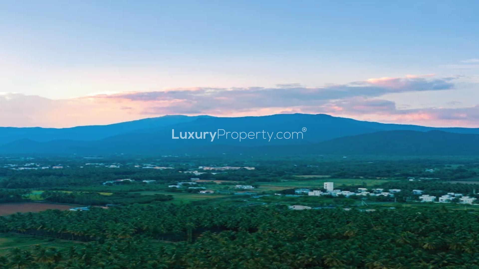 Aerial view of SOBHA Mountain Mist land development in Vedapatti