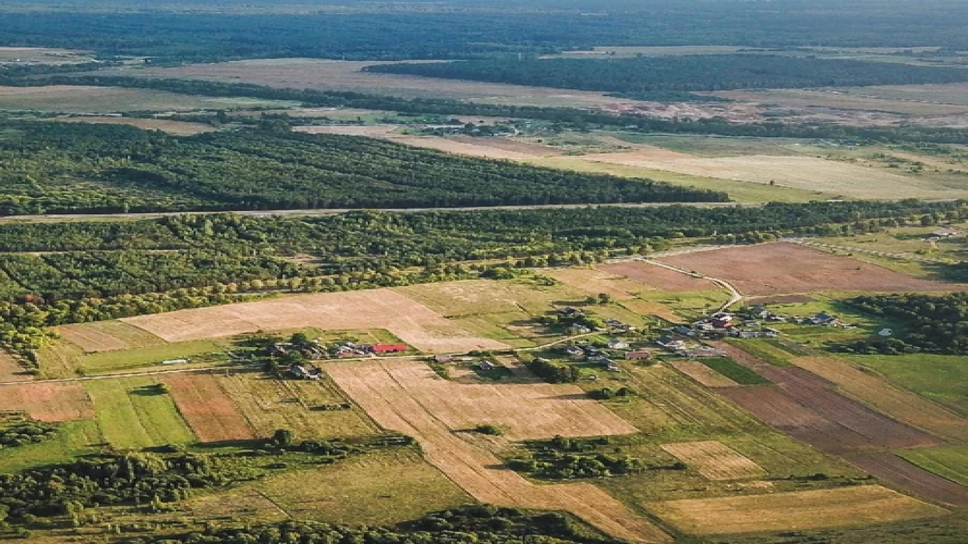 Aerial view of SOBHA Mountain Mist land development in Vedapatti, Coimbatore at sunset