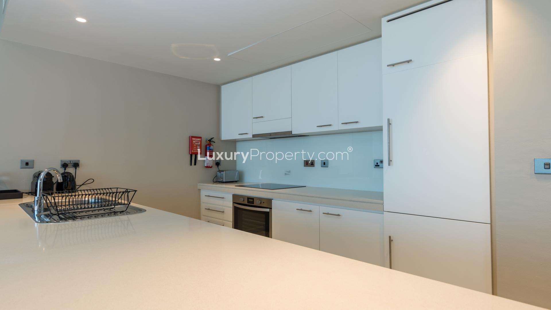 Modern kitchen in stylish one-bedroom apartment, Intercontinental Residence Suites, Dubai Festival City