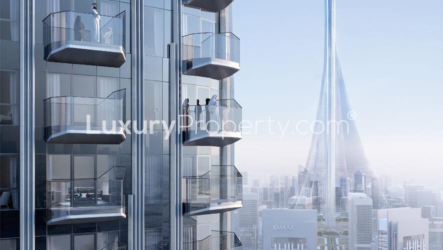 One-bedroom serviced apartment interior at Address Harbour Point, Dubai Creek Harbour, with city view