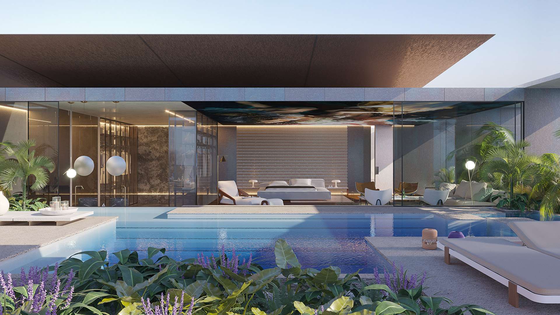 Luxurious studio apartment with spiral staircase and pool at Cote d'Azur, The World Islands