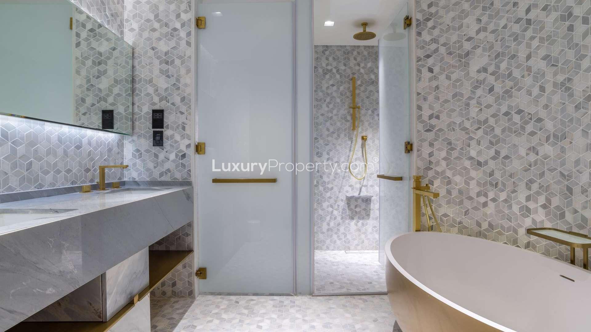 Luxury one-bedroom apartment interior with modern design in FIVE, Palm Jumeirah