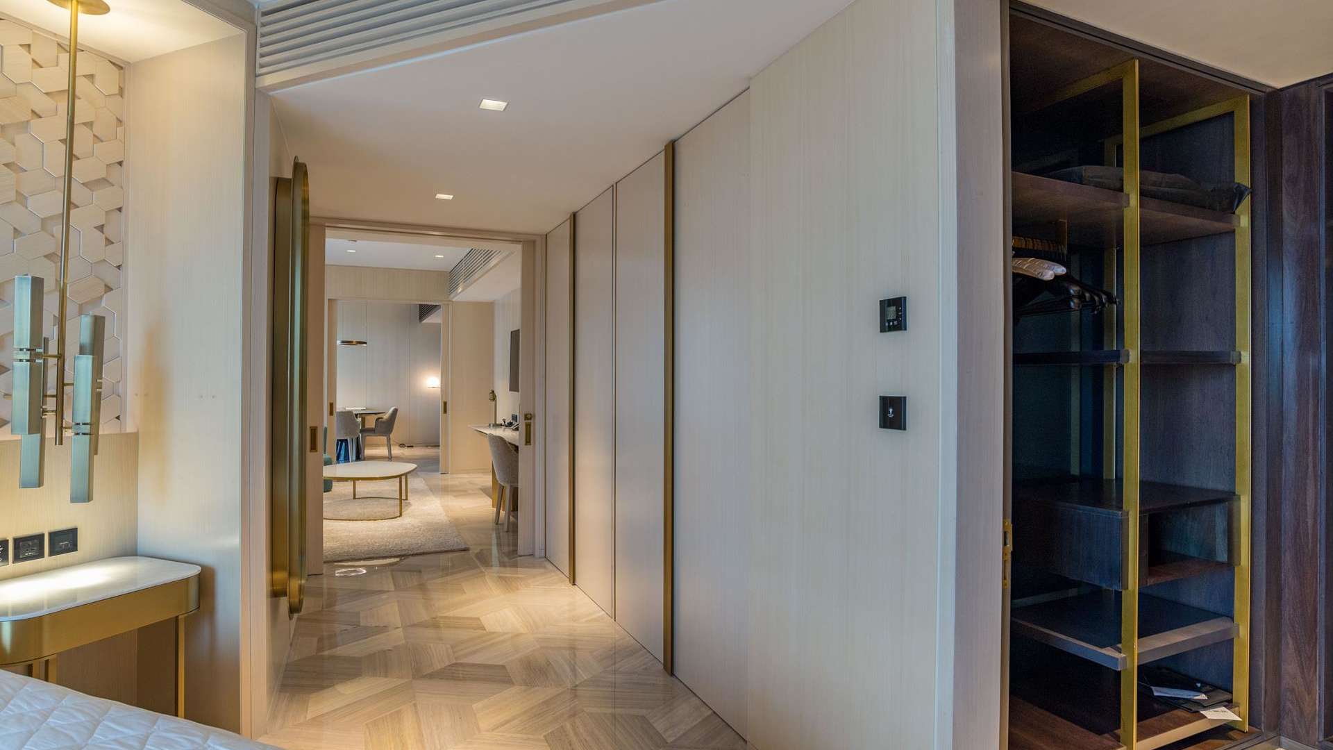 Modern kitchen in luxury one-bedroom apartment, FIVE Palm Jumeirah, with sleek appliances