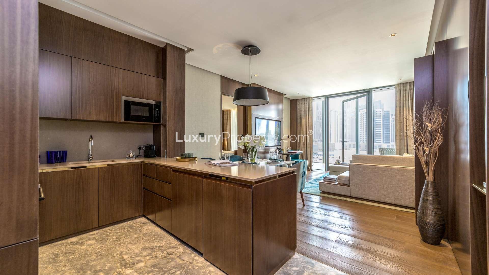 Elegant dining area in Majestic Suite, Langham Place, Downtown Dubai apartment for sale