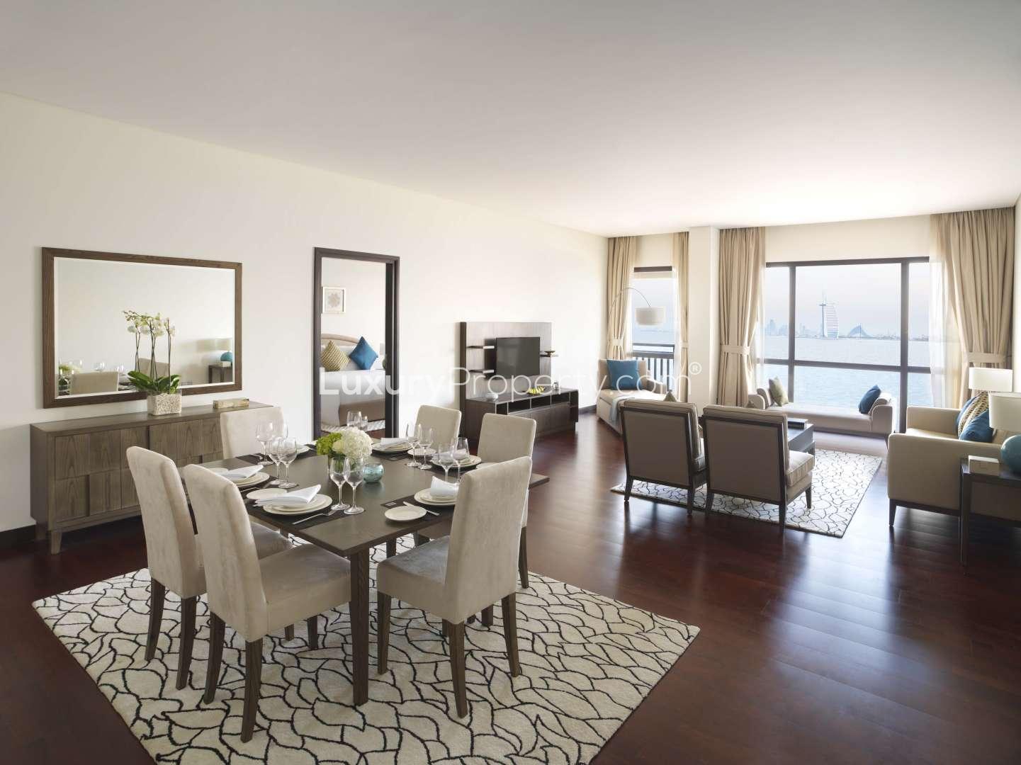 Contemporary living and dining area in serviced apartment, Anantara Residences, Palm Jumeirah