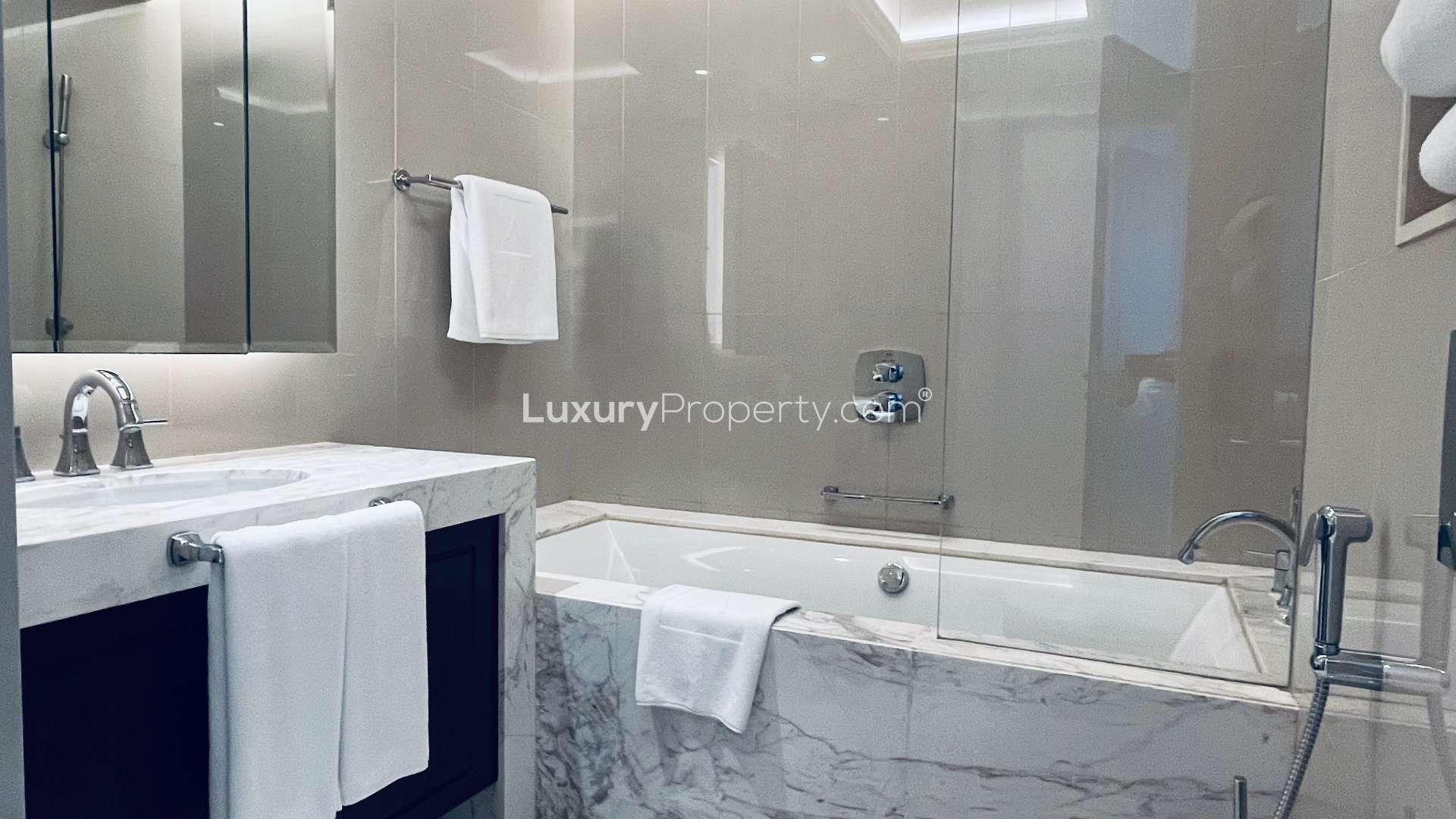 Furnished bedroom in high-floor apartment, The Address Residence Fountain Views, Downtown Dubai