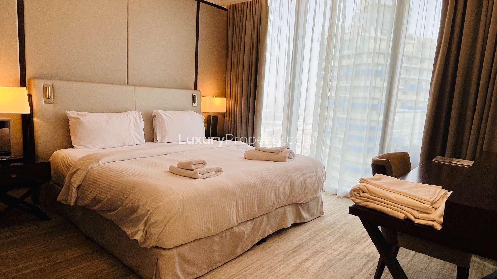 High-floor apartment view of Downtown Dubai skyline from The Address Residence Fountain Views
