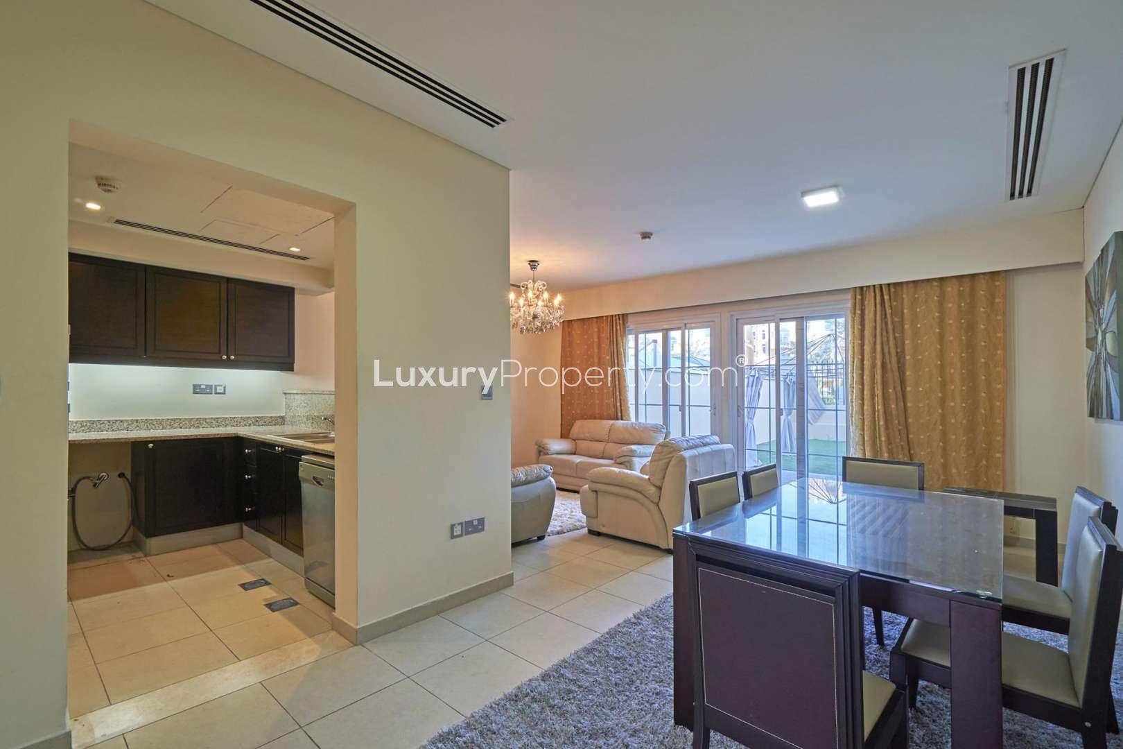 Interior of furnished 1-bedroom townhouse in Nakheel Townhouses, Jumeirah Village Circle